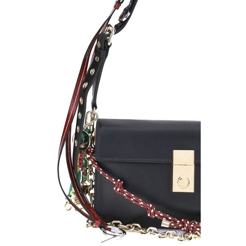 Prada Black Calf Leather Bos Taurus Shoulder Bag